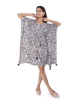 ZLAATA - Womens Multicolor Printed Kaftan Dress