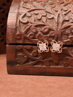 Anika's Creations - Designer Gold Plated Daily Use American Diamond Stud