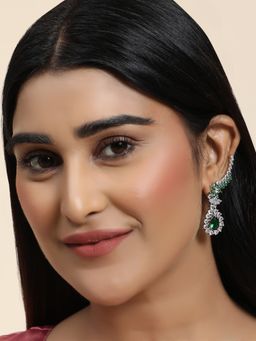 Anika's Creations - Emerald Green Cresent Look Contemporary American Diamond