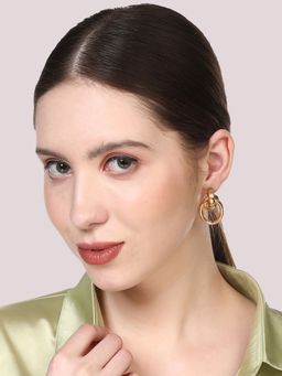 Anika's Creations - Gold Matte Stylish Contemporary Dangler Earrings For Women and Girls