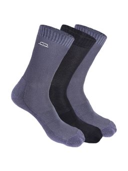 Heelium - Bamboo Crew Socks for Men - 3 Pairs - 2Grey 1Black - Odour Free - Anti Blister