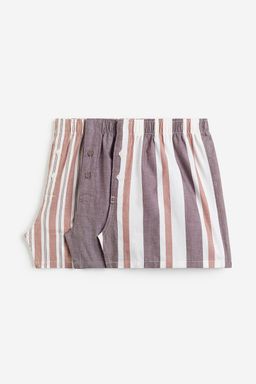 H&M - Men 3-Pack Woven Cotton Boxer Shorts