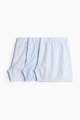 H&M - Men 3-Pack Woven Cotton Boxer Shorts