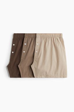 H&M - Men 3-Pack Woven Cotton Boxer Shorts