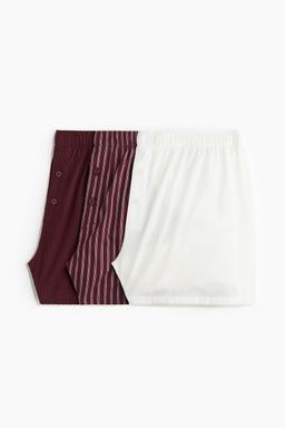 H&M - Men 3-Pack Woven Cotton Boxer Shorts