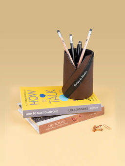 Smith & Blake - Brown Faux Leather Desk Accessories Pen Stand