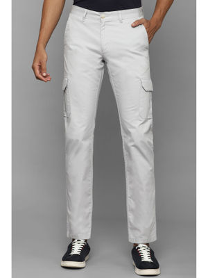 Buy Allen Solly Men Grey Slim Fit Solid Casual Trousers Online