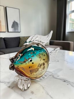 Sun Mun Decors - Premium Yellow Glass Fish Figurine