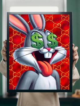 Sun Mun Decors - Money Love Collection Dollar Eyes Bunny Frame