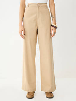 Femmella - Beige Straight Fit Trouser