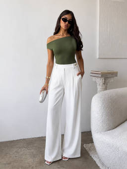 Femmella - White Day To Dusk Wide Leg Trouser