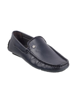 Mochi - Metro Mens Blue Driving Shoes Mochi Navy Blue Solid Slip-On