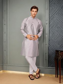 Gahan - Floral Printed Mandarin Collar Straight Kurta