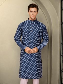 Gahan - Men Ethnic Motifs Printed Daily Straight Kurta