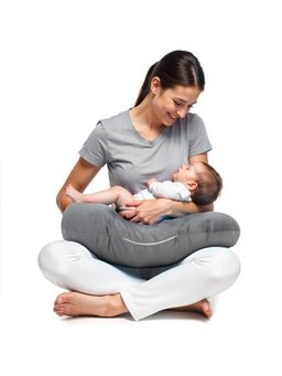 BAYBEE - Grey New Born Portable Breast Feeding Pillow for Baby (18-24 Months)