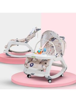 BAYBEE - Grey 5 in 1 Baby Rocker and Booster Seat for Babies (18-24 Months)