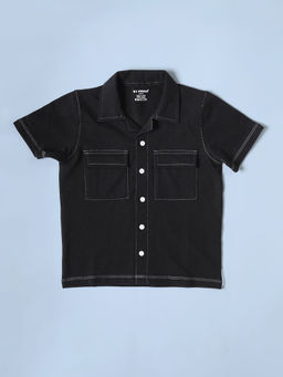 Be Awara - Unisex Black Cotton Solid Jacket