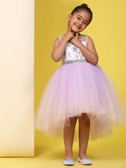 Toy Balloon Kids - Girls Lavender Polyester Embellished Dress