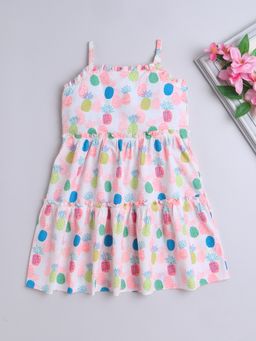 The Magic Wand - Girls Multi-Color Cotton Printed Dress