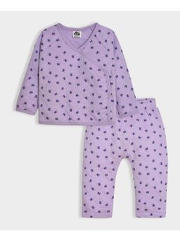 Mi Arcus - Printed Lavender Full Sleeves T-Shirt with Pyjama for Kids