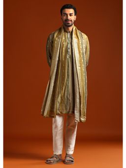 KALKI FASHION - Multi-Color Silk Mandarin Neck Kurta with Pant