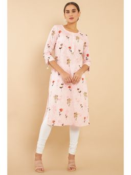 Soch - Women Pink Floral Printed Kurta