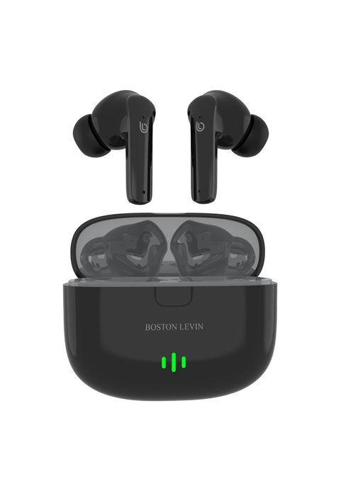 BOSTON LEVIN StormBuds TWS,ENC Earbuds With BT 5.3 Black Earbuds Headphone