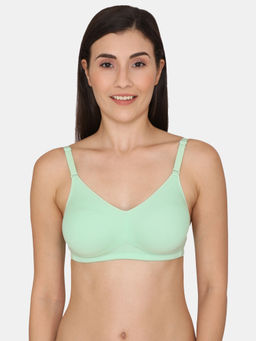 Zivame - Beautiful Basics Double Layered Non Wired Full Coverage Backless Bra - Green