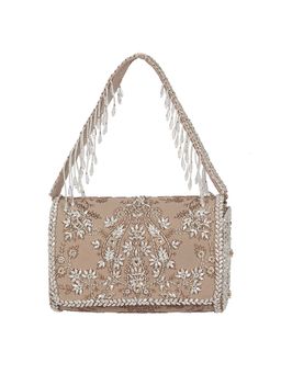 Lovetobag - Siah Flapover Clutch Subtle Nude with Handle