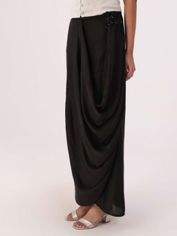 Dorabi - Black Aira Drape Skirt