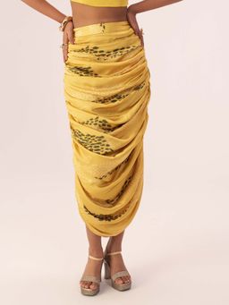 Dorabi - Yellow Vriti Cowl Skirt