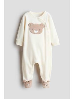 H&M - Kids White Velour Sleepsuit