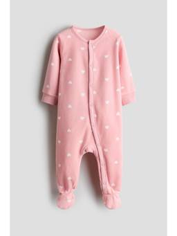 H&M - Girls Pink Fleece Sleepsuit