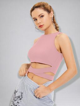 Twenty Dresses by Nykaa Fashion - Womens Pink Wrap Tie Crop Top