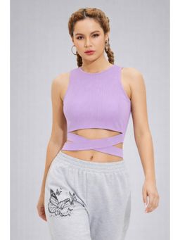 Twenty Dresses by Nykaa Fashion - Womens Purple Wrap Tie Crop Top