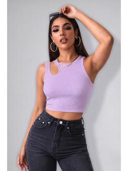 Twenty Dresses by Nykaa Fashion - Womens Purple Sleeveless Cut-Out Crop Top