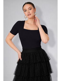Twenty Dresses by Nykaa Fashion - Womens Black Square Neck Top