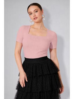 Twenty Dresses by Nykaa Fashion - Womens Pink Square Neck Top