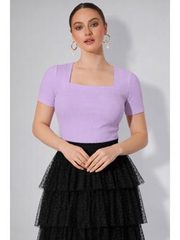 Twenty Dresses by Nykaa Fashion - Womens Purple Square Neck Top