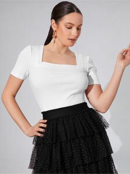 Twenty Dresses by Nykaa Fashion - Womens White Square Neck Top