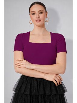 Twenty Dresses by Nykaa Fashion - Womens Wine Square Neck Top