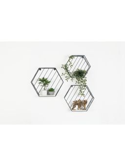 Claymint - Metal Hexagonal Wall Decor Shelves (Set of 3)