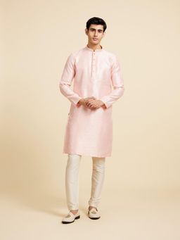 Diwas by Manyavar - Rose Pink Ogee Patterned Kurta with Pyjama