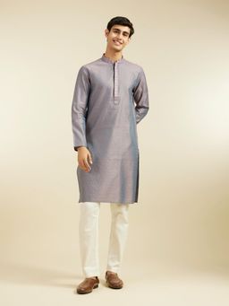 Diwas by Manyavar - Concrete Grey Kurta with Pyjama