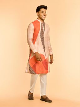 Diwas by Manyavar - Peach Elegance Kurta with Pyjama