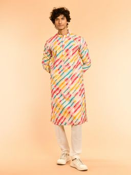 Diwas by Manyavar - Ethereal White Cotton Kurta with Pyjama
