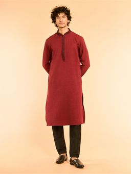 Diwas by Manyavar - Maroon Magnificence Kurta with Pyjama