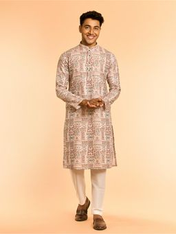 Diwas by Manyavar - Cream Elegance Kurta with Pyjama