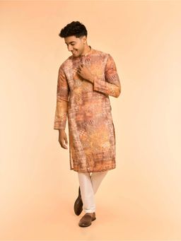Diwas by Manyavar - Elegant Fawn Cotton Kurta with Pyjama