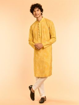 Diwas by Manyavar - Sunlit Elegance Yellow Kurta with Pyjama